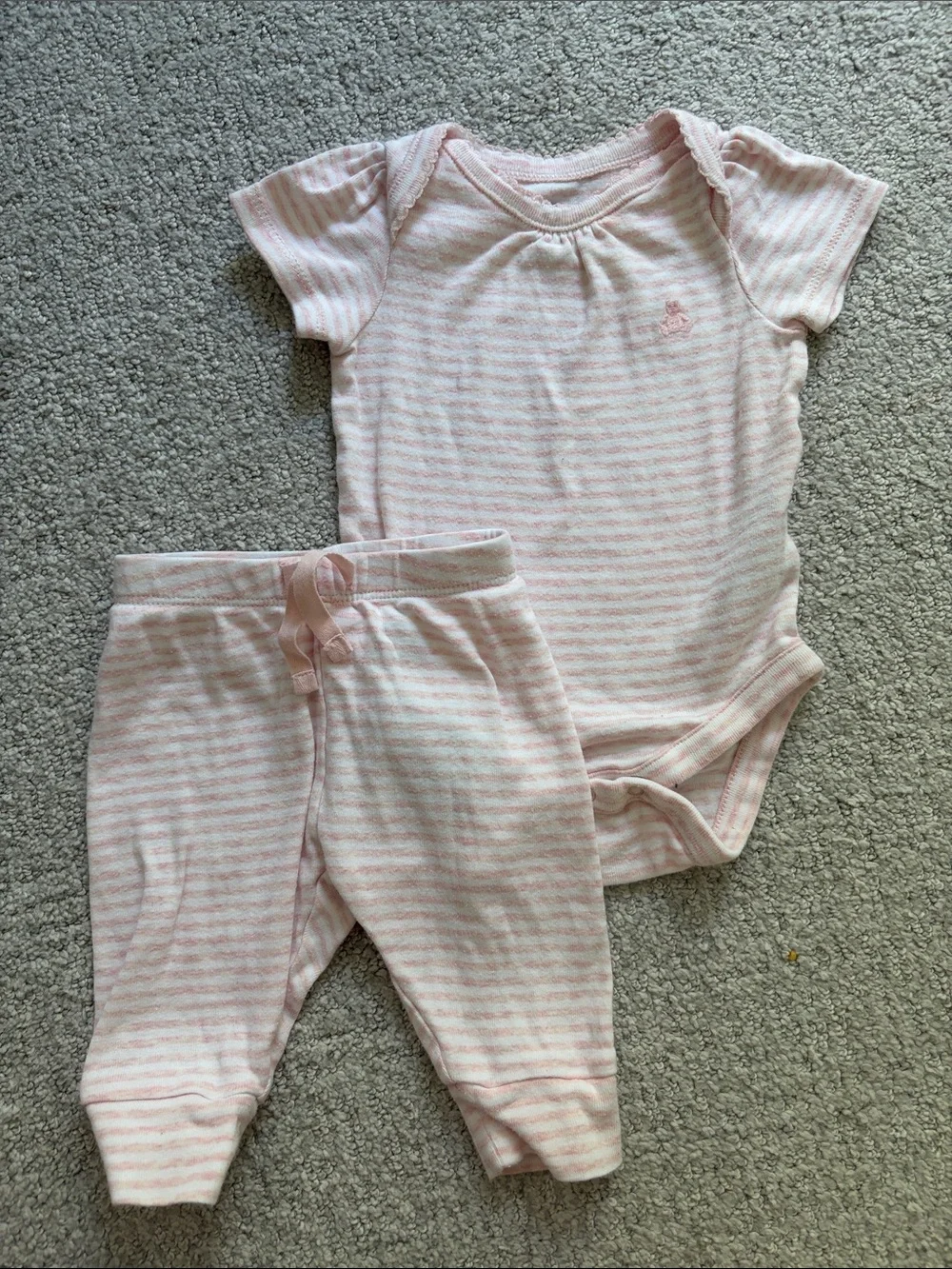 GAP Baby Pink and White Striped Set